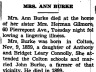 Ann Burke; obituary