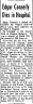 Edgar Connelly; obituary