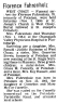 Florence Fahrenholz; obituary