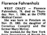Florence Fahrenholz; obituary