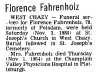 Florence Fahrenholz; obituary
