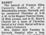 Frances Ellen Connelly Babbit; obituary