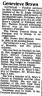 Genevieve Brown; obituary