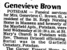 Genevieve Brown; obituary