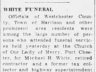 Michael H White; obituary