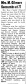 09 March 1950, p. 8, col. 1; obituary