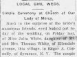 20 July 1921, p. 1, col. 2; marriage announcement