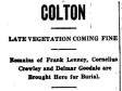 21 May 1926, p. 2, col. 1, par. 5; burial