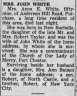 Anna E  White; obituary