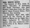 Anna E  White; obituary