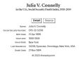 Julia V Connelly; death 21 November 1994